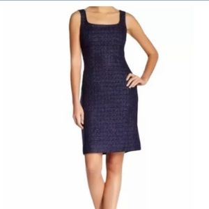 Tory Burch Navy Tweed Dress Sz 14